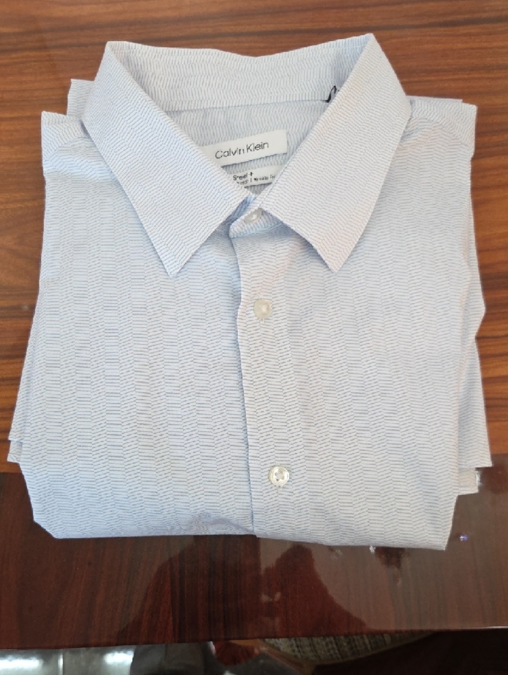 Calvin Klein Men’s Light Blue Patterned Dress Shirt Sz Xl